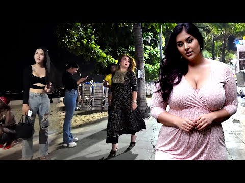 4k beach road many freelancers waiting and pattaya nightlife scenes