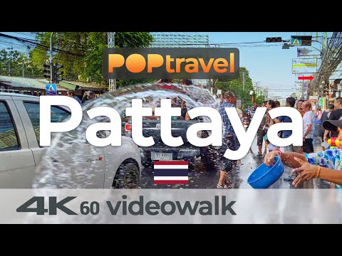 Walking in PATTAYA / Thailand 🇹🇭- Songkran – 4K 60fps (UHD)