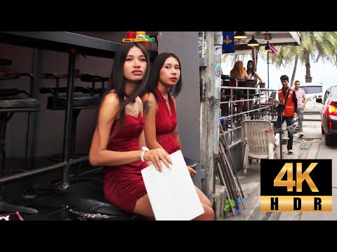 Pattaya 4K Walk Soi 7, Beach Road. Another Cloudy Evening. Thailand 2025.
