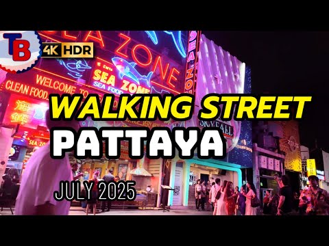 🇹🇭 4K HDR | Walking Street Pattaya July 2025 | Thailand Nightlife Walking Tour