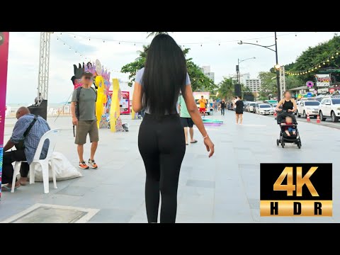 Pattaya 4K Walk Beach Road, Soi 10. Silent Festival. Thailand 2025.