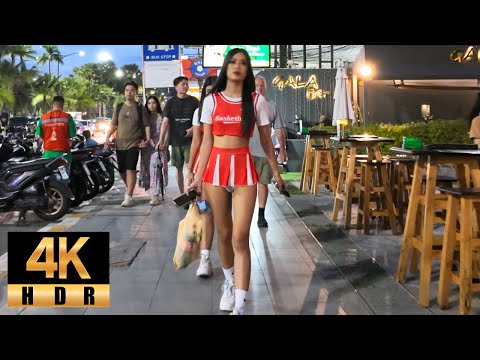 Pattaya 4K Walk Beach Road, Soi 4, RUNWAY STREET FOOD.The calm before the storm. Thailand 2025.