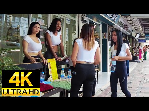 Pattaya 4K Walk Soi BuaKhao, Soi Chaiyapoon, Beach Road, 2nd Road. Jully 2023.